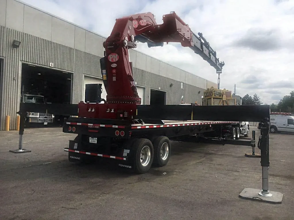 NEW PM 100024 KNUCKLE BOOM REAR MTD ON NEW 42′ TRAILER 7